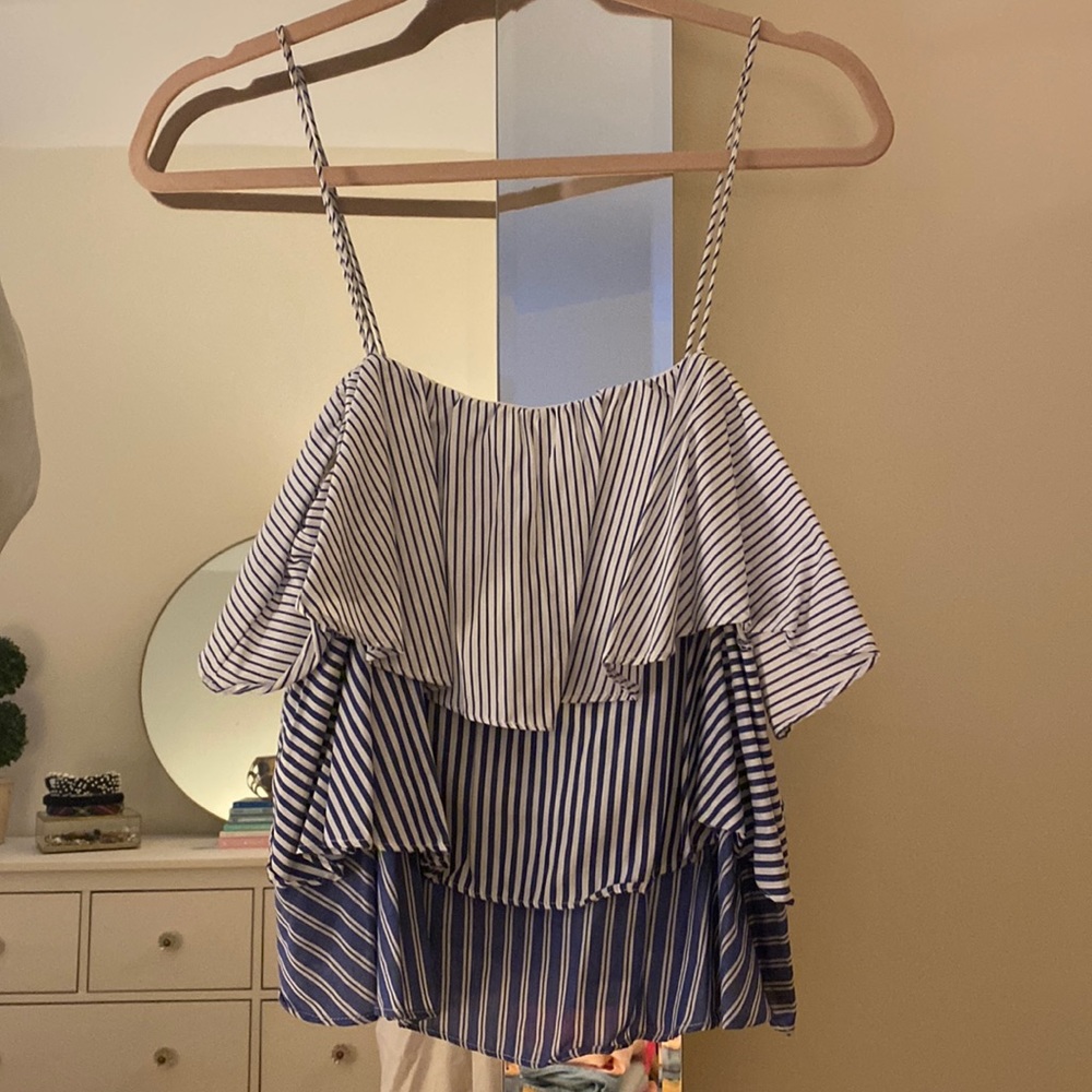 Ruffle striped tank